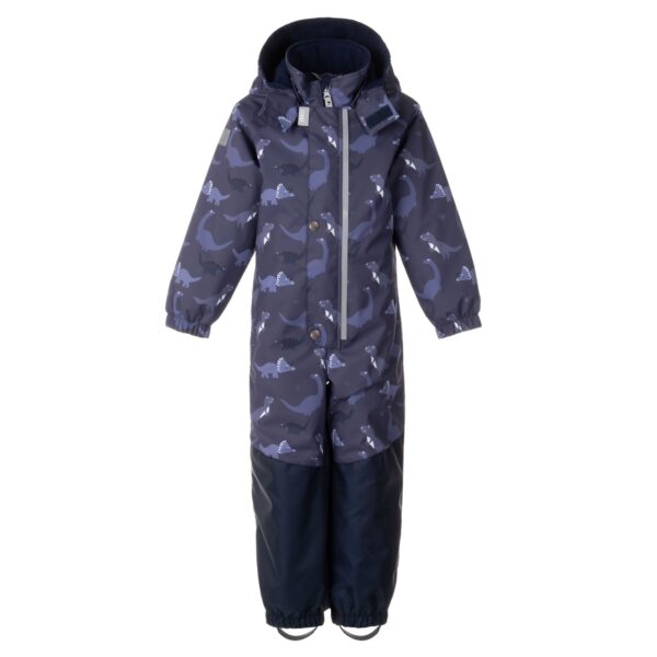 Blue Dinosaur Print Spring/Autumn Children’s Overall with Contrast Panels
