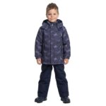 Blue Dinosaur Print Spring/Autumn Jacket and Dungaree Trousers Set