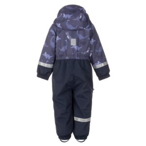 Blue Dinosaur Print Spring/Autumn Toddler Overall with Contrast Panels