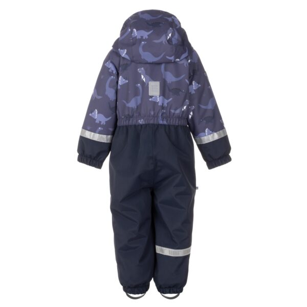 Blue Dinosaur Print Spring/Autumn Toddler Overall with Contrast Panels