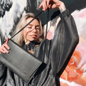 Chain Shoulder Bag – Black