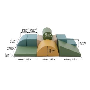 Soft Play 8 Foam Block Set – Pastel Turquoise Adventurer