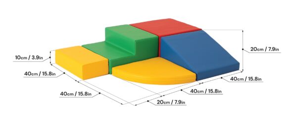 Soft Play 5 Foam Block Set – Multi Color Corner Climber