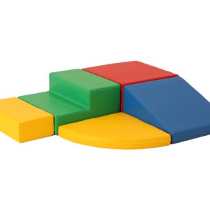 Soft Play 5 Foam Block Set - Multi Color Corner Climber