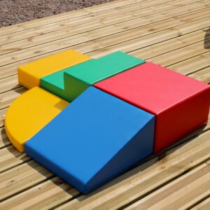 Soft Play 5 Foam Block Set – Multi Color Corner Climber