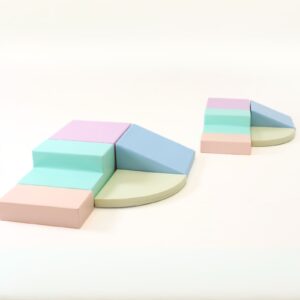 Soft Play 5 Foam Block Set – Light Pastel Corner Climber