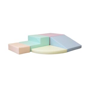 Soft Play 5 Foam Block Set – Light Pastel Corner Climber