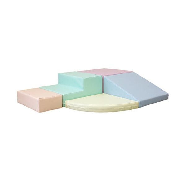 Soft Play 5 Foam Block Set – Light Pastel Corner Climber