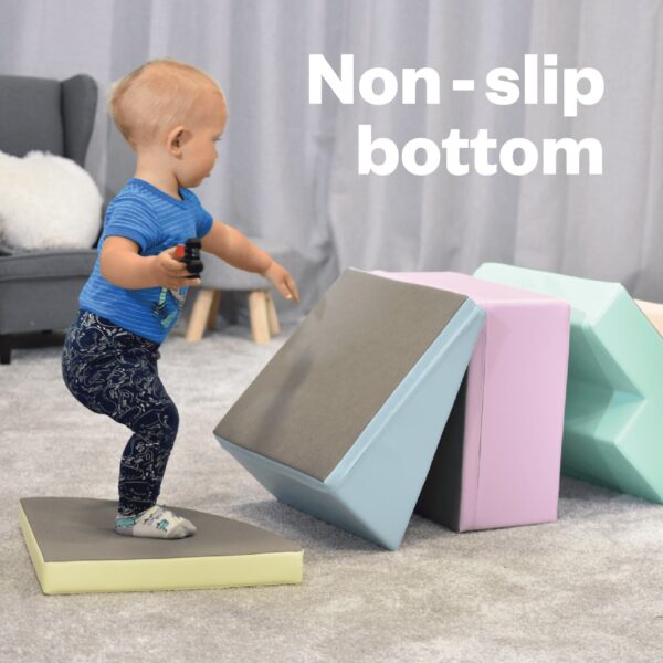 Soft Play 5 Foam Block Set – Light Pastel Corner Climber