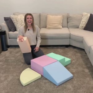 Soft Play 5 Foam Block Set – Light Pastel Corner Climber