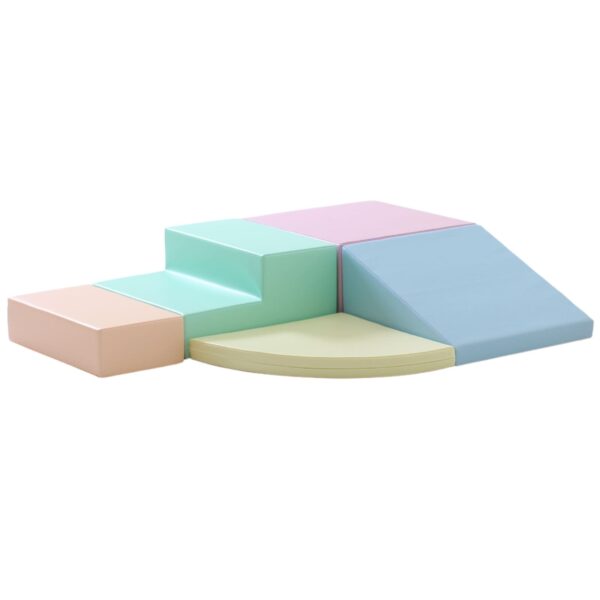 Soft Play 5 Foam Block Set – Light Pastel Corner Climber