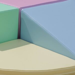 Soft Play 5 Foam Block Set – Light Pastel Corner Climber