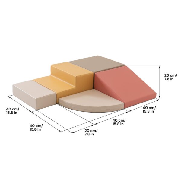 Soft Play 5 Foam Block Set – Pastel Pink Corner Climber