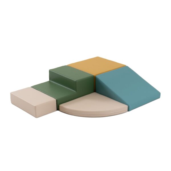 Soft Play 5 Foam Block Set – Pastel Turquoise Corner Climber