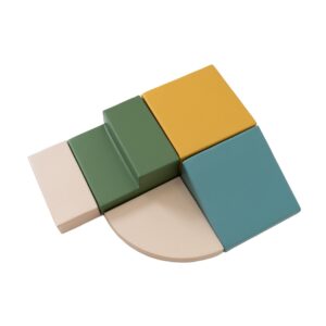 Soft Play 5 Foam Block Set – Pastel Turquoise Corner Climber