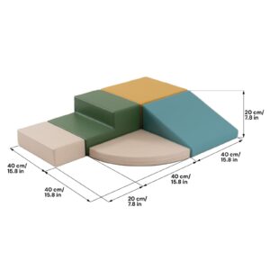 Soft Play 5 Foam Block Set – Pastel Turquoise Corner Climber