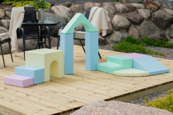 Soft Play 10 Foam Block Set – Light Pastel Creativity