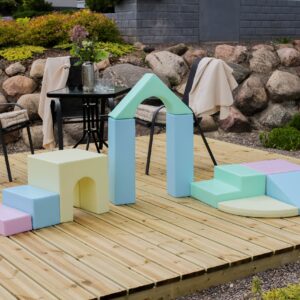 Soft Play 10 Foam Block Set – Light Pastel Creativity