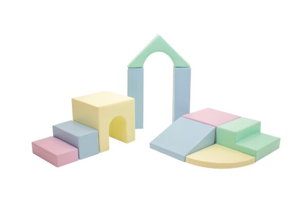 Soft Play 10 Foam Block Set – Light Pastel Creativity