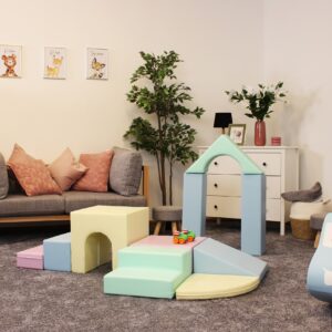 Soft Play 10 Foam Block Set – Light Pastel Creativity