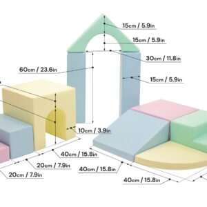 Soft Play 10 Foam Block Set – Light Pastel Creativity