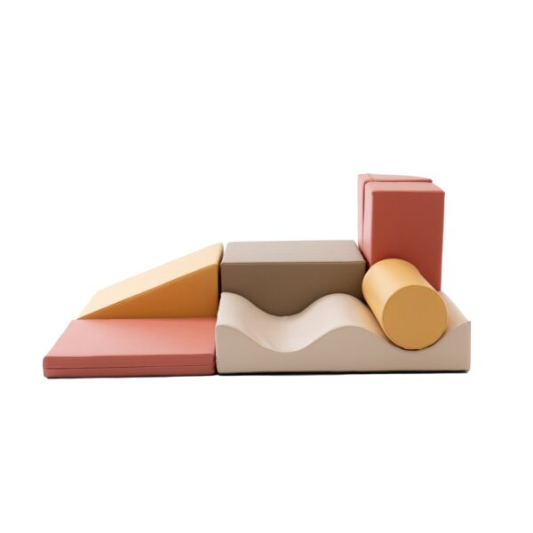 Soft Play 7 Foam Block Set – Pastel Pink Discoverer