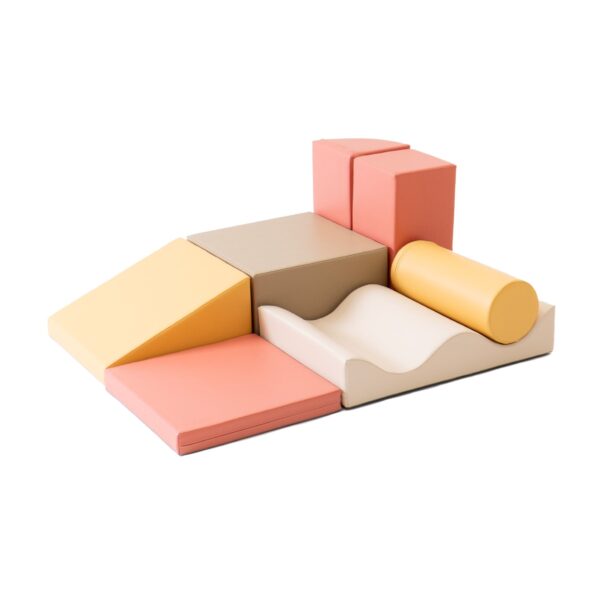 Soft Play 7 Foam Block Set – Pastel Pink Discoverer