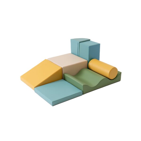 Soft Play 7 Foam Block Set – Pastel Turquoise Discoverer
