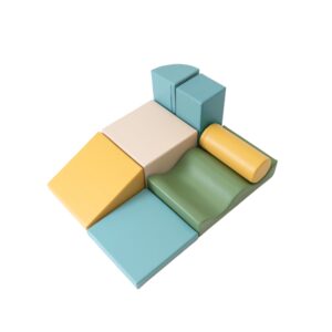 Soft Play 7 Foam Block Set – Pastel Turquoise Discoverer
