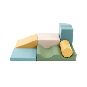 Soft Play 7 Foam Block Set - Pastel Turquoise Discoverer