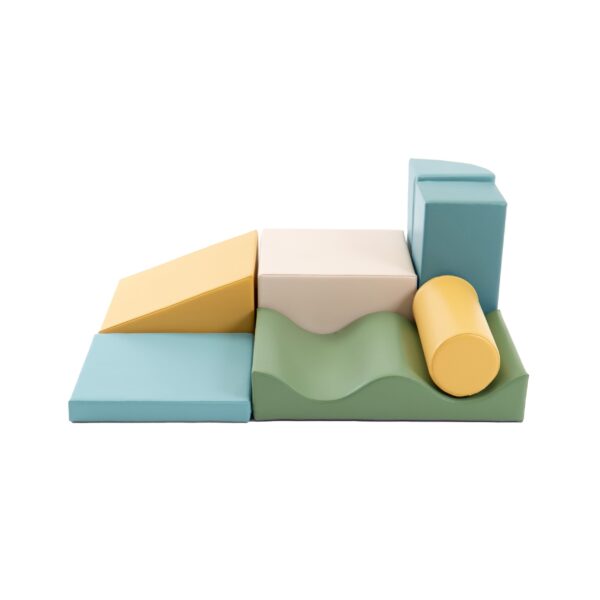 Soft Play 7 Foam Block Set – Pastel Turquoise Discoverer