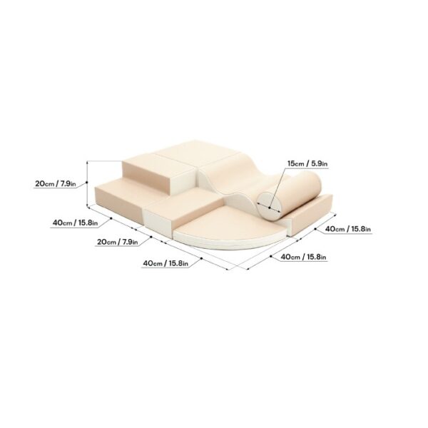 Soft Play 6 Foam Block Set – Beige Explorer