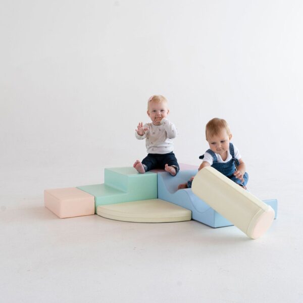 Soft Play 6 Foam Block Set – Light Pastel Explorer