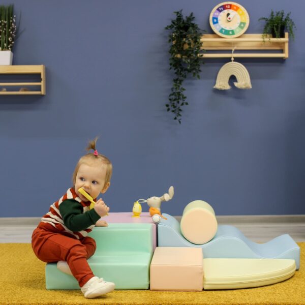 Soft Play 6 Foam Block Set – Light Pastel Explorer