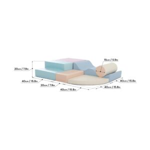 Soft Play 6 Foam Block Set – Light Pastel Explorer