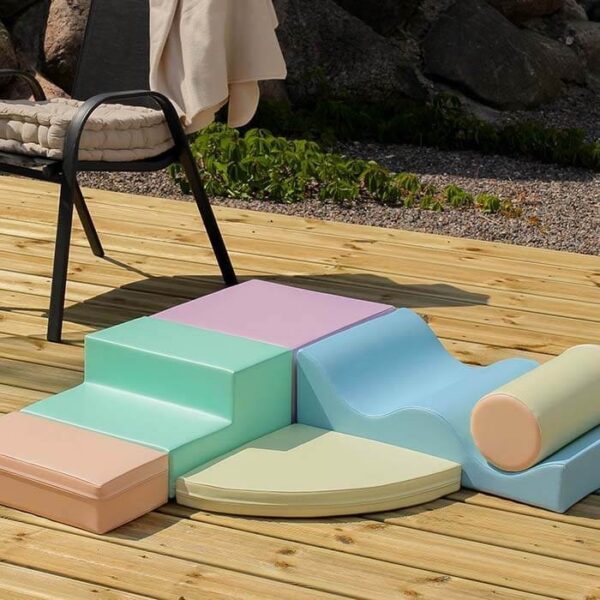 Soft Play 6 Foam Block Set – Light Pastel Explorer
