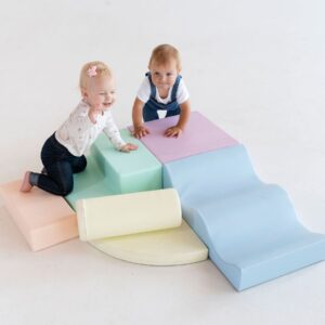 Soft Play 6 Foam Block Set – Light Pastel Explorer