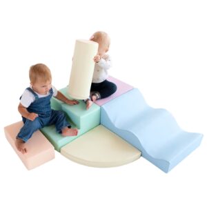 Soft Play 6 Foam Block Set – Light Pastel Explorer