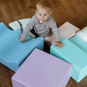 Soft Play 6 Foam Block Set – Light Pastel Explorer