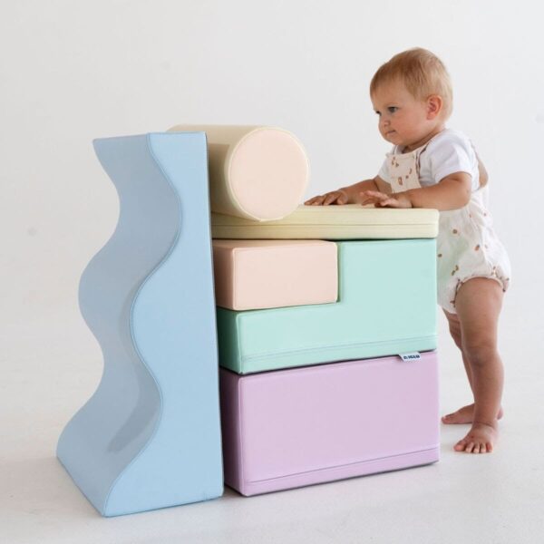 Soft Play 6 Foam Block Set – Light Pastel Explorer