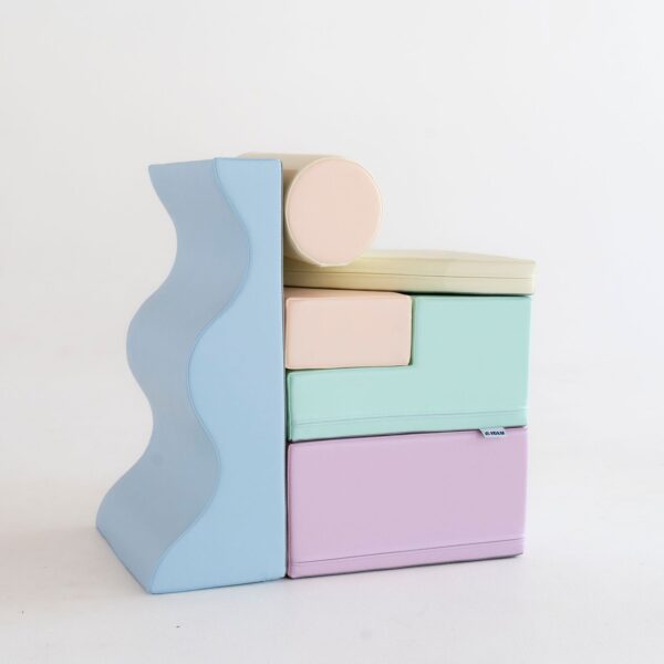 Soft Play 6 Foam Block Set – Light Pastel Explorer