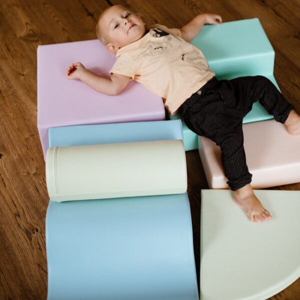 Soft Play 6 Foam Block Set – Light Pastel Explorer