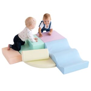 Soft Play 6 Foam Block Set – Light Pastel Explorer