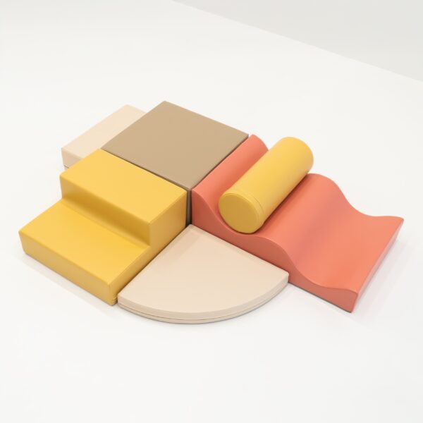 Soft Play 6 Foam Block Set – Pastel Pink Explorer