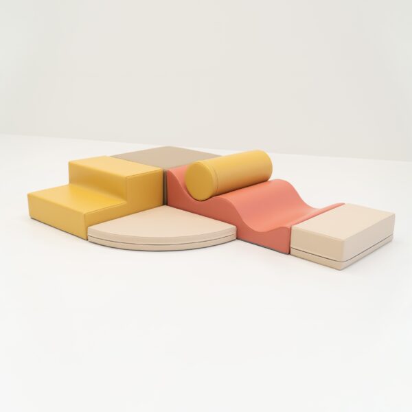 Soft Play 6 Foam Block Set – Pastel Pink Explorer