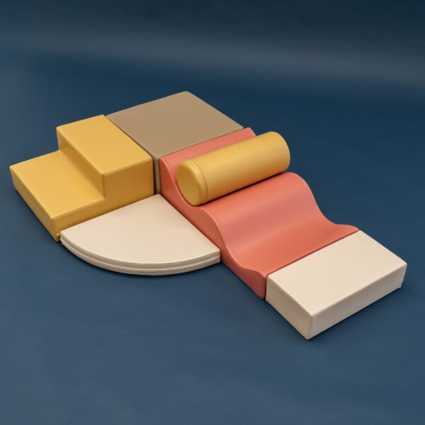 Soft Play 6 Foam Block Set – Pastel Pink Explorer