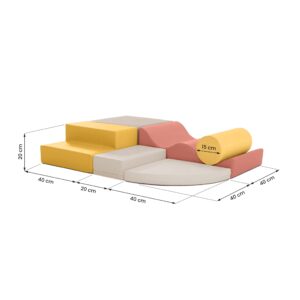 Soft Play 6 Foam Block Set – Pastel Pink Explorer
