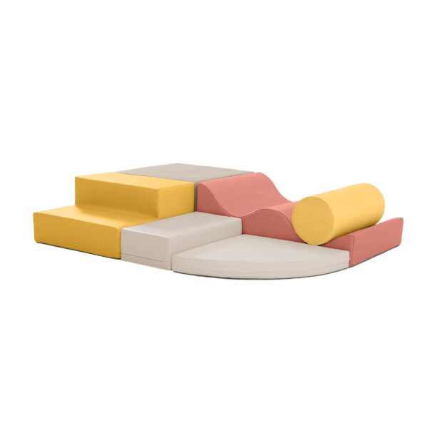 Soft Play 6 Foam Block Set – Pastel Pink Explorer