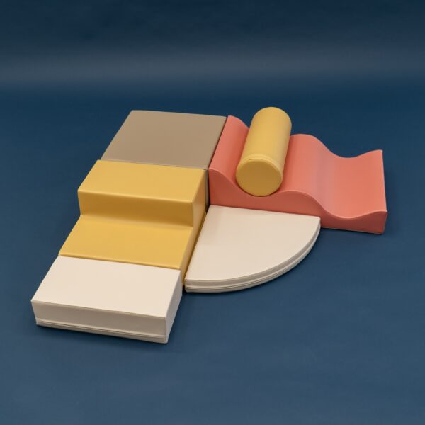 Soft Play 6 Foam Block Set – Pastel Pink Explorer
