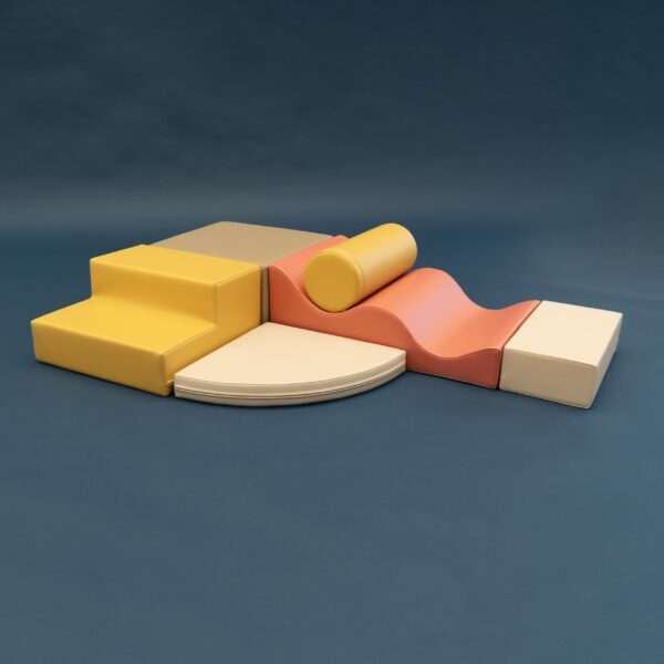 Soft Play 6 Foam Block Set – Pastel Pink Explorer